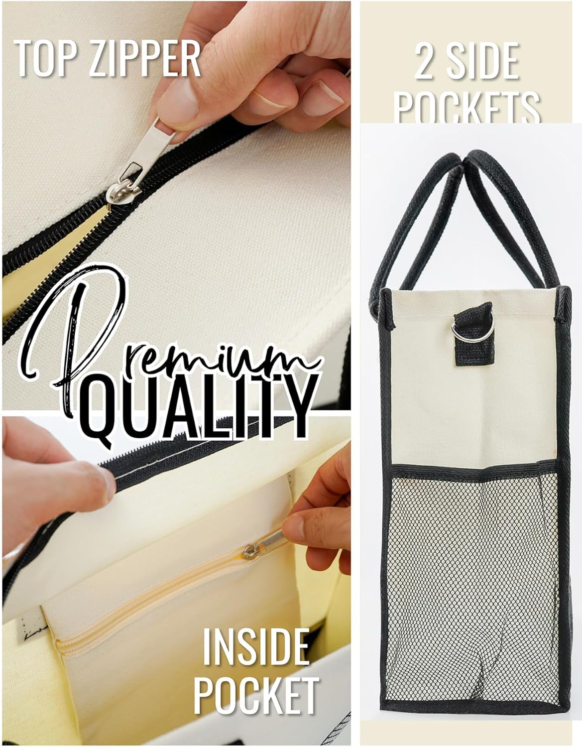 InnoBeta Accountant Gifts for Women Canvas Tote Bag on Birthday & Christmas, Tote with Top Zipper Closure and Shoulder Strap - Image 7