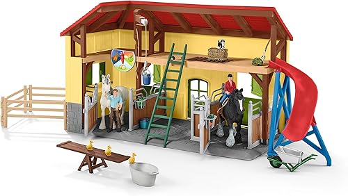 Miniatura 3 de Schleich Farm World, juego de 30 piezas, juguetes de granja y animales de granja para niños de 3 a 8 años, establo para caballos de 4.1 x 19.3 x