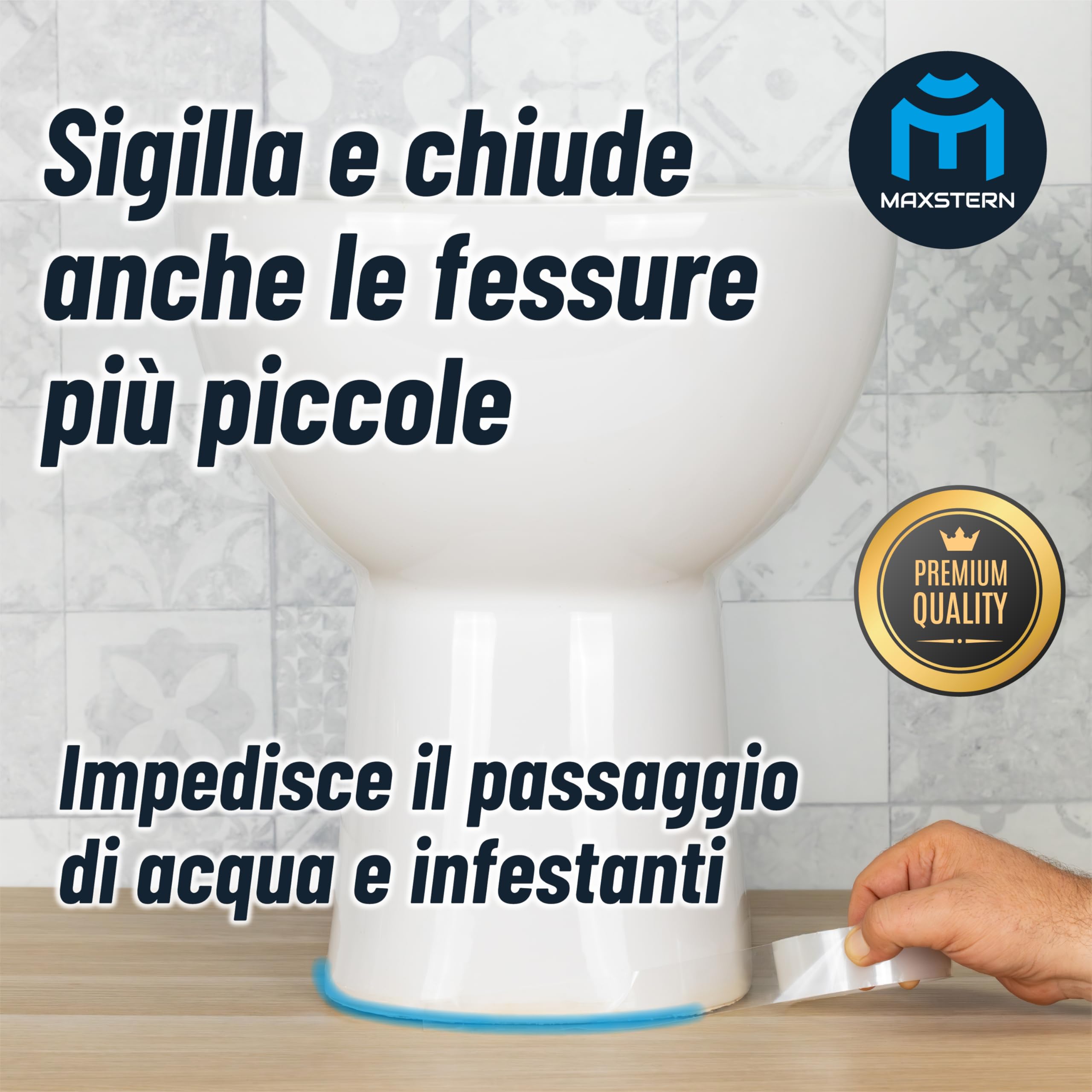 Nastro Sigillante per Sanitari 3 m x 3 cm – Bianco – Spessore 1 mm – Impermeabile e Adesivo Rinforzato – Flessibile e Resistente – Con Spatola Inclusa – Ideale per Lavelli, Vasche, WC, Cucina, Bagno