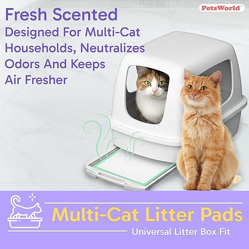 Miniatura 3 de PetsWorld Recambios de Almohadillas Universales Multi-Gato para Caja de Arena, Aroma Fresco, Ultra-Absorbente, Control de Olores, Paquete de 100