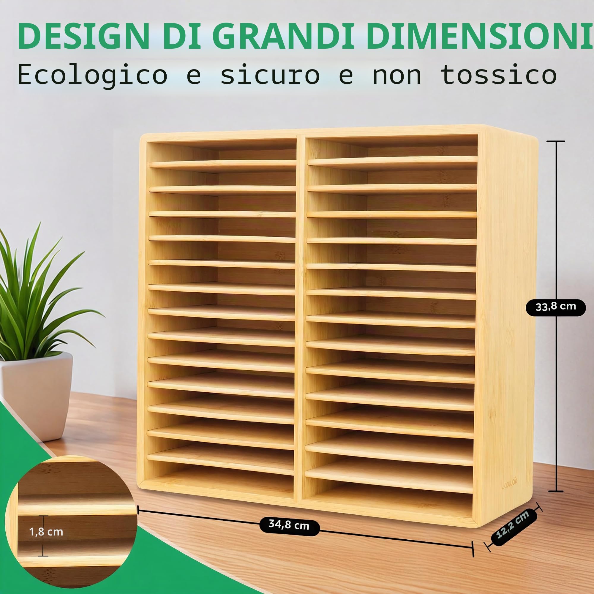 walowalo Organizer in bambù per 280 pennarelli, resistente, da scrivania, extra large, per artisti, insegnanti, studenti, ufficio, classe, regali di compleanno, nessun montaggio richiesto, 28
