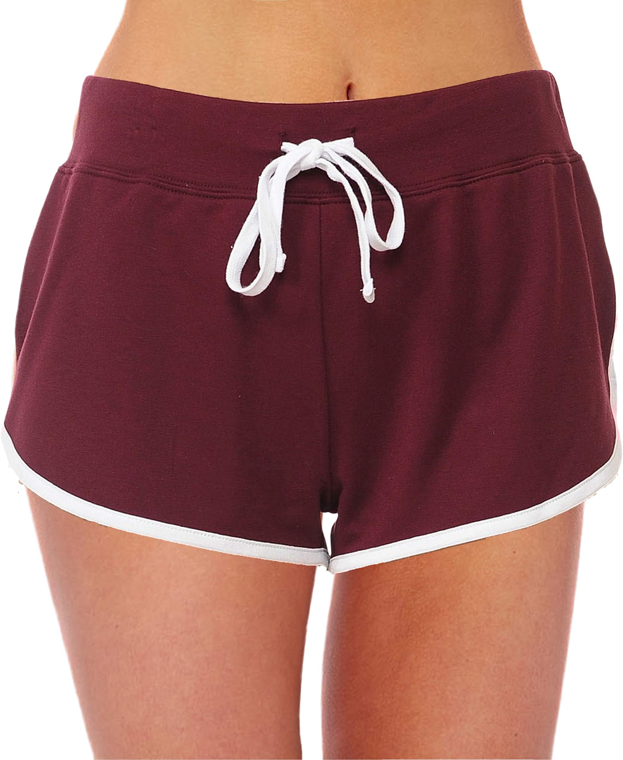 Women's Active French Terry Dolphin Hem Knit Pull-On Shorts