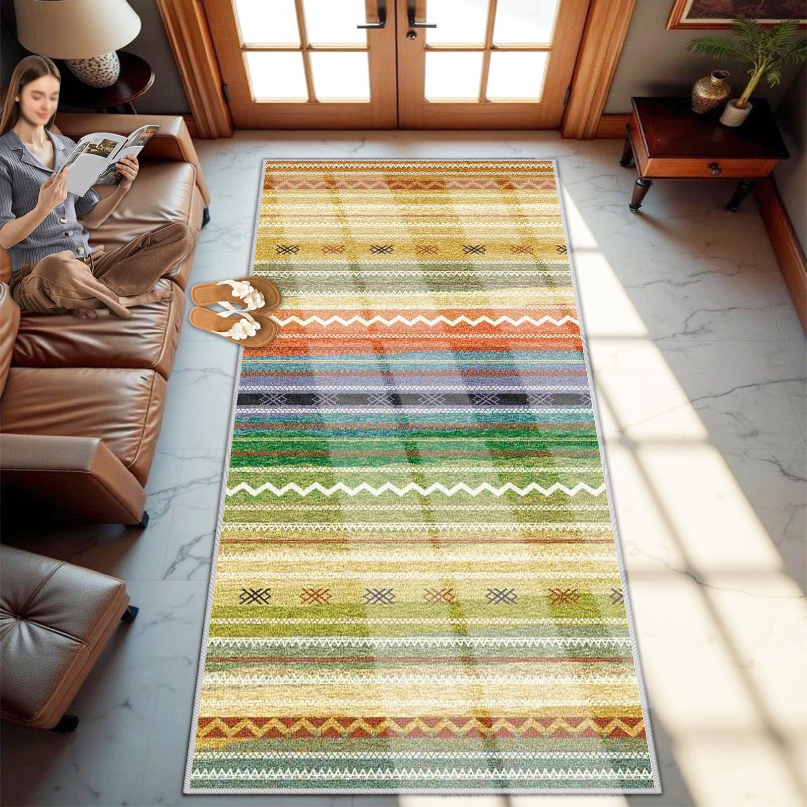 Felpudo entrada absorbente y alfombra de pasillo de 100 x 200 cm antideslizante