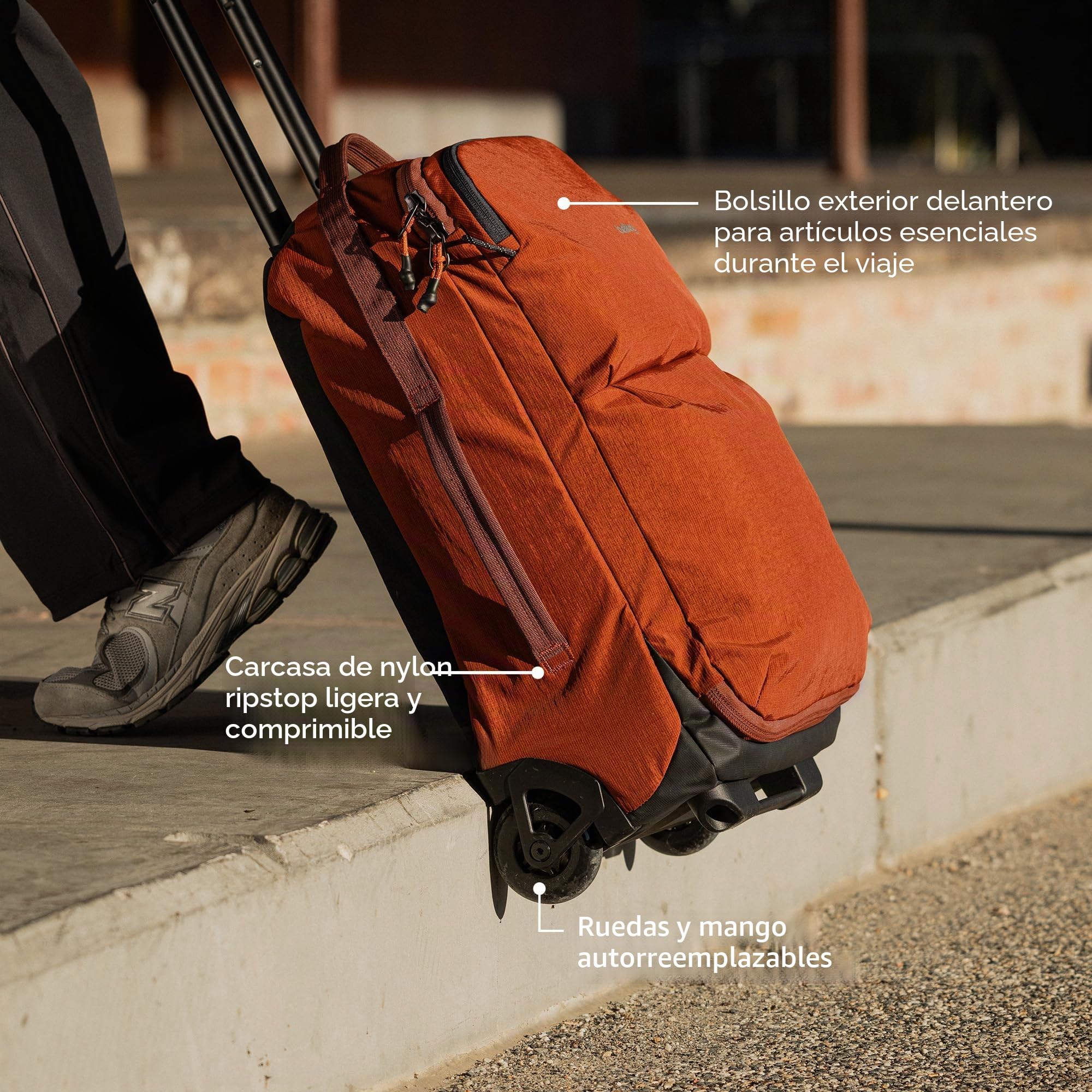 Bellroy Lite Carry-On 38L, Maleta Ligera - Ash | Maleta ligera 38L con cubos de almacenamiento integrados y carcasa compresible