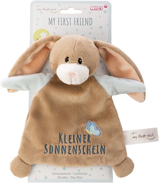 NICI Schmusetuch Hase Lopino „Kleiner Sonnenschein“ 20x17cm - braun - Kuscheltuch für Babys & Kleinkinder, Baby Kuscheltier Schnuffeltuch für Mädchen & Jungen - 62980 - 4