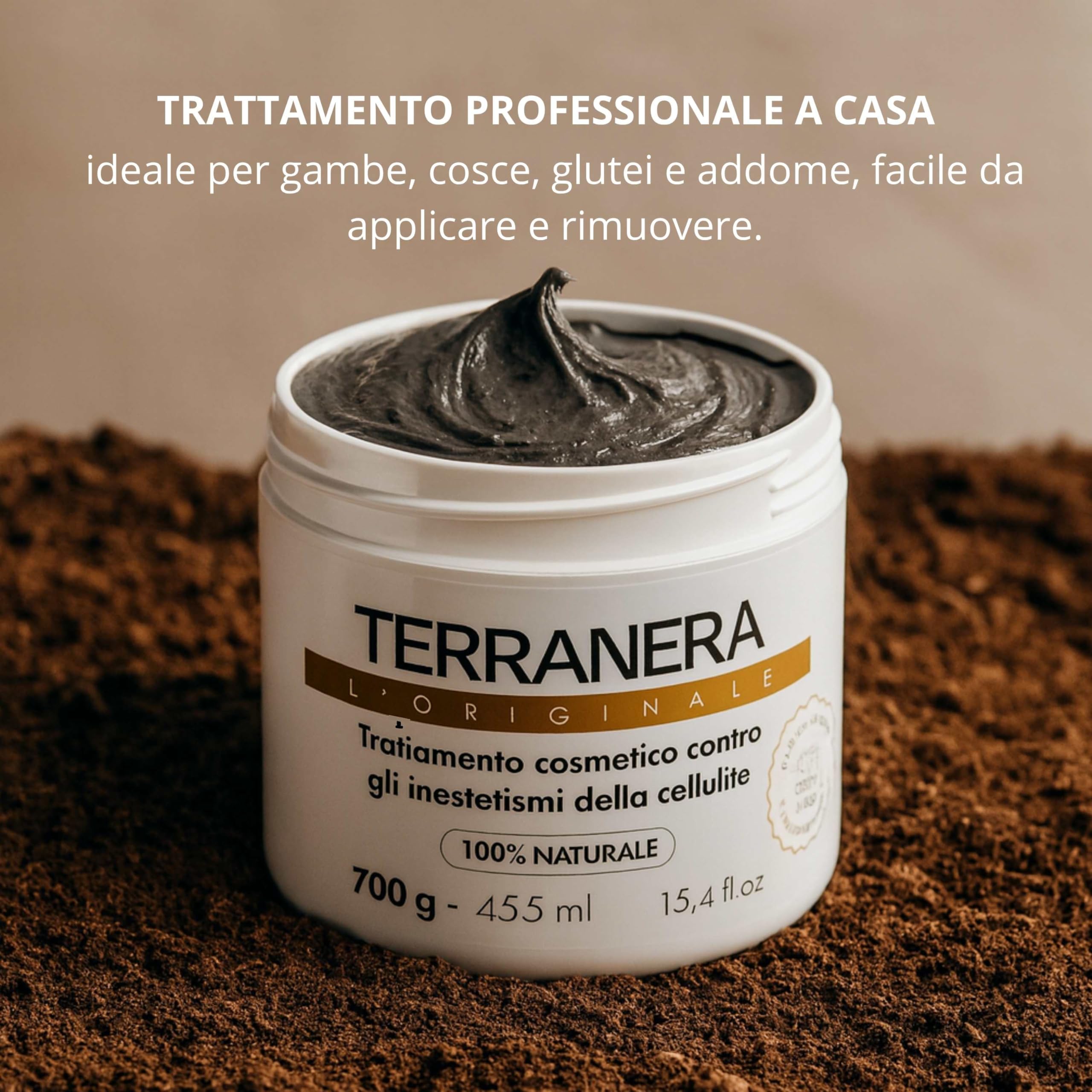 Fango Anticellulite Drenante ad Effetto Rapido – Tonifica e Leviga la Pelle – Combatte gli Inestetismi della Cellulite – 700gr Terranera