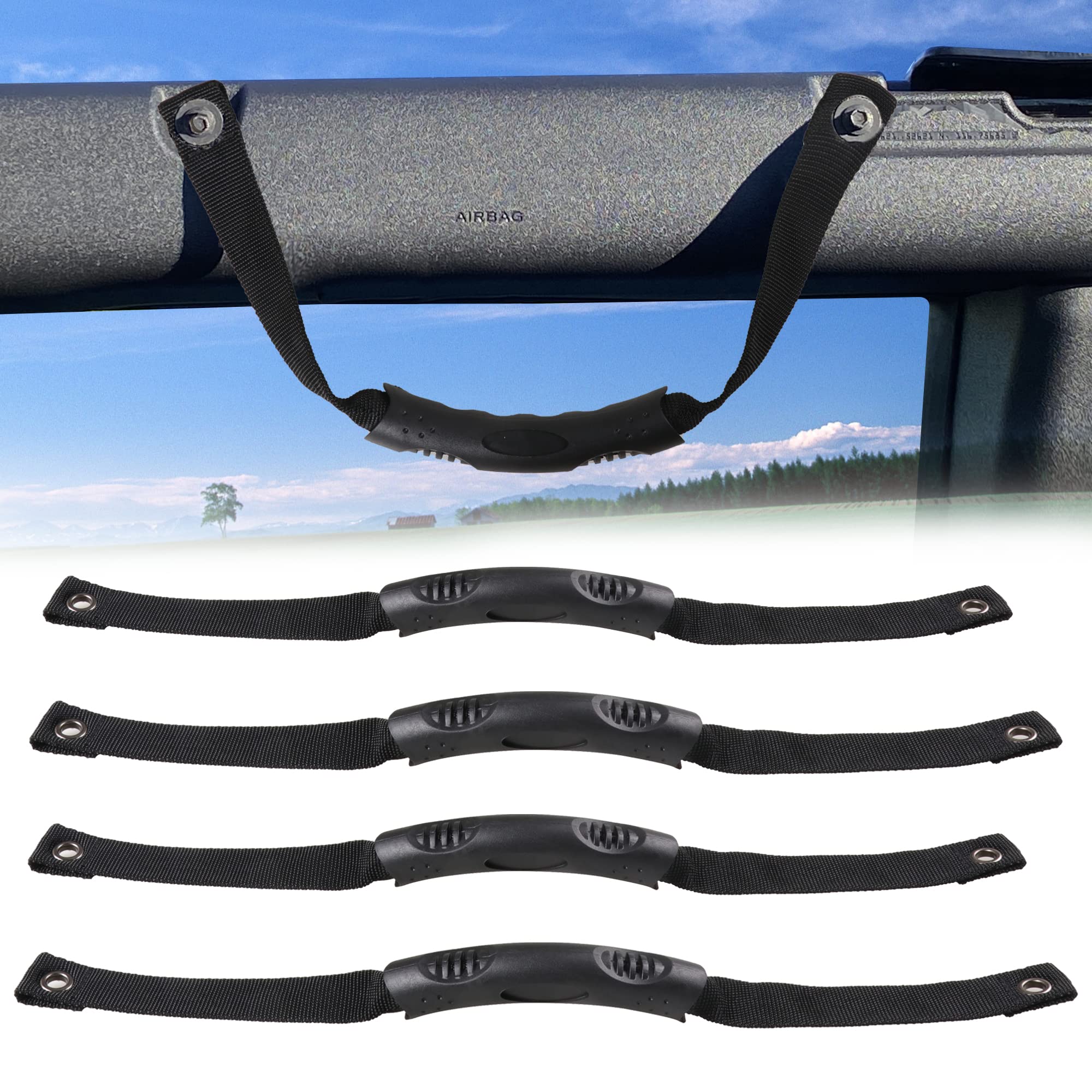 BESTAOO Roll Bar Grab Handles Grip Handles for Ford Bronco 2021 2022 2023 2 Door 4 Door Accessories, with Anti-Slip Design