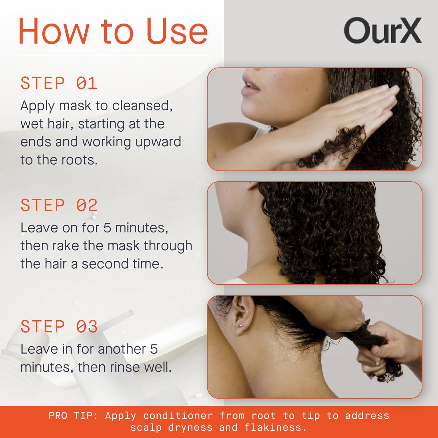 OurX Hydration Hair Mask – Intensive Conditioning Compound (300ml) | Deep Moisture & Repair for Curly, Coily & Frizzy Hair | Peptides + Squalane Formula for Hydrated, Defined Texture - Image 7