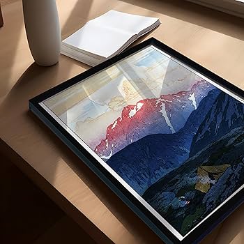 吉田博、【鐘樓】、希少な額装用画集より、美品、日本人画家、新品額装付 吉田博、【蘇州】、希少な額装用画集より、新品額装付、状態良好