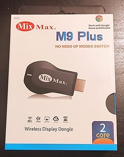 MIX MAX M9 Plus - Wireless Display Dongle, HDMI, Bluetooth, Smartphone, Tablet, 4K, Netflix, Hulu Video, Black