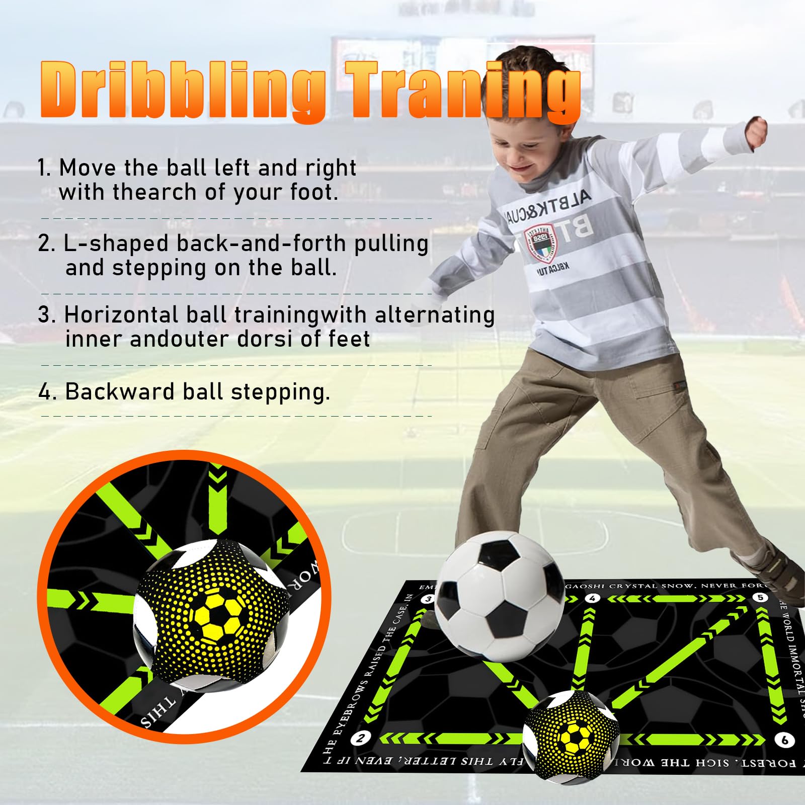 Tappetino da Allenamento per Calcio Kit Allenamento Calcio Trainer da Calcio Cintura da Allenamento Tappetino da Calcio Antiscivolo Accessori Allenamento Calcio per Allenamento Calcio (verde)