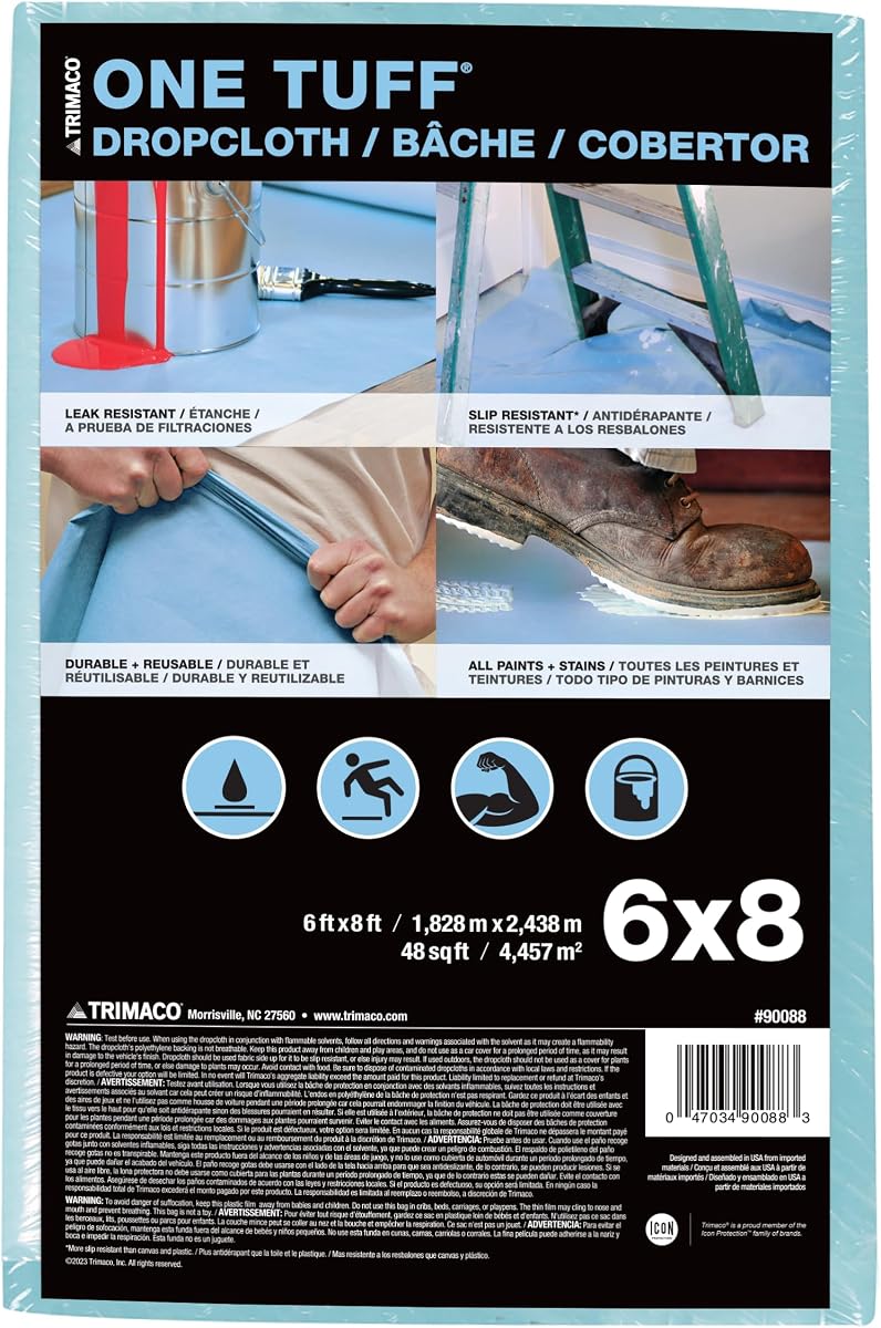 One Tuff Dropcloth, 6-feet x 8-feet
