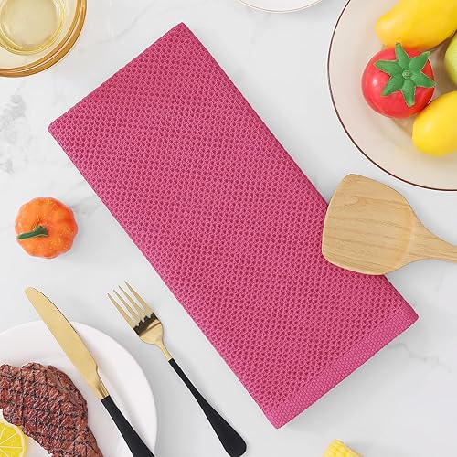 Miniatura 213 de Homaxy Trapo de cocina de 100% algodón, tejido de punto gofre, ultrasuaves, absorbentes, de secado rápido, para limpiar, 13 x 28 pulgadas, paquete