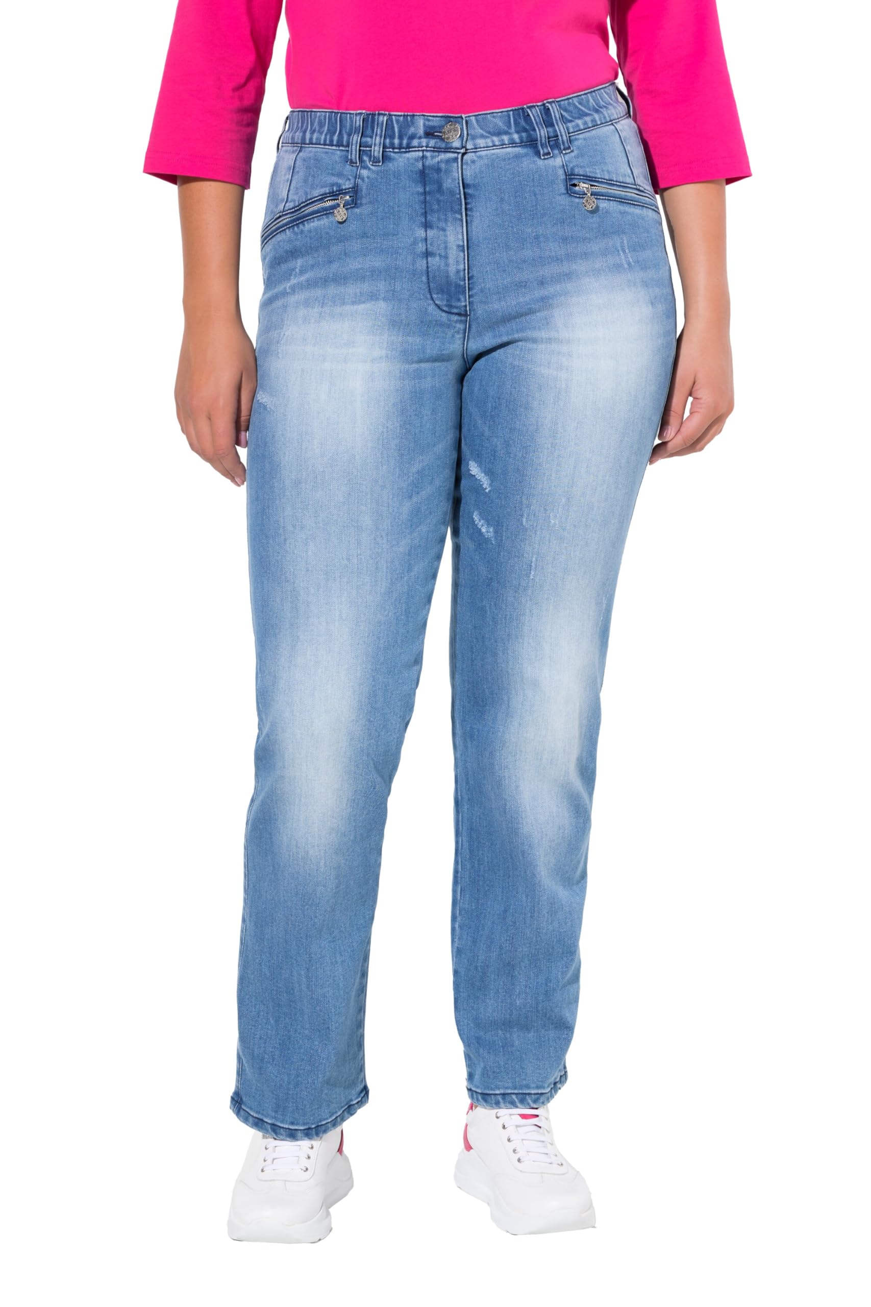 Ulla Popken Damen Jeans Jeans Mony, Vintage Look, Konisches Bein, Stretch