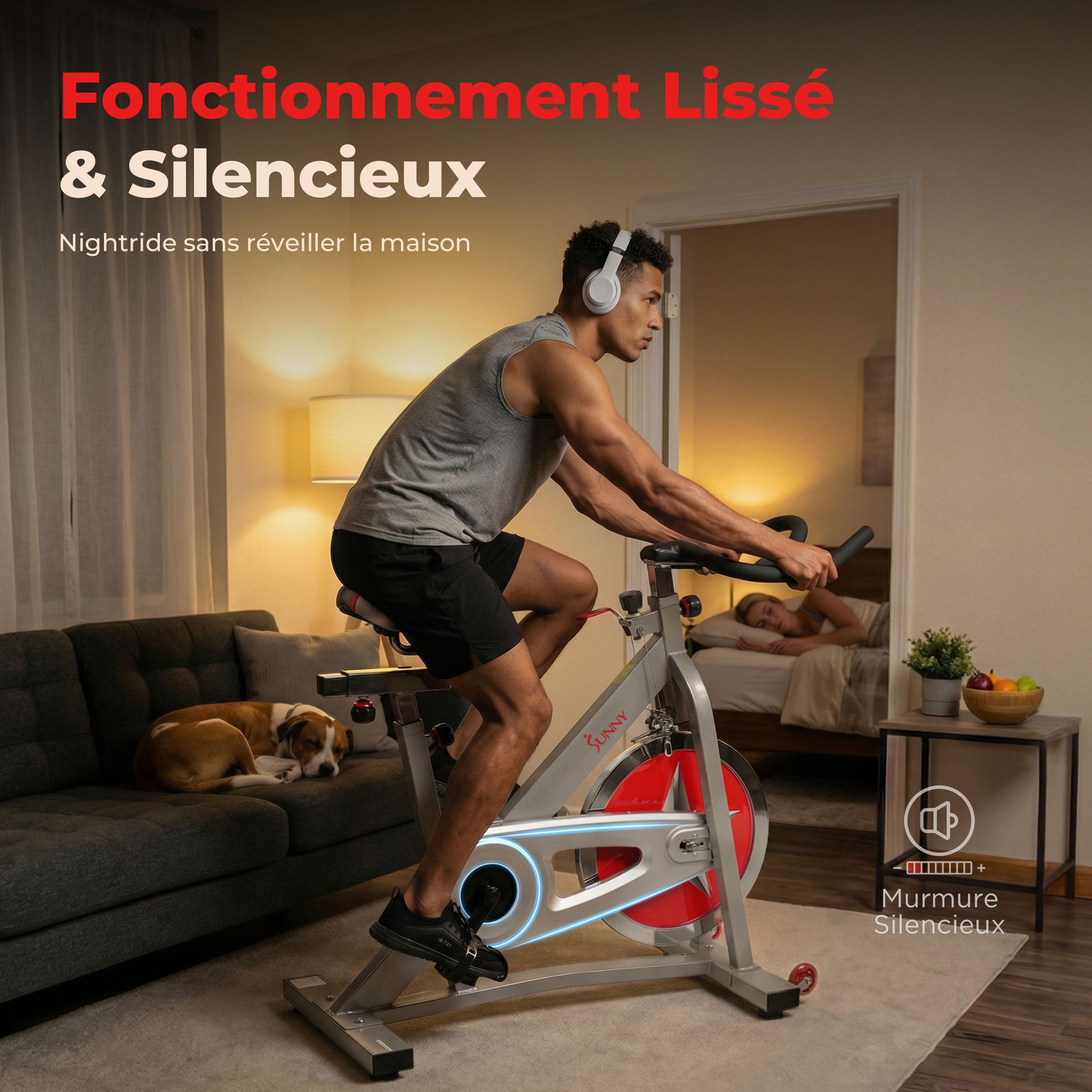 Sunny Health & Fitness Vélo d'Appartement Pro pour Cyclisme Indoor Intensif