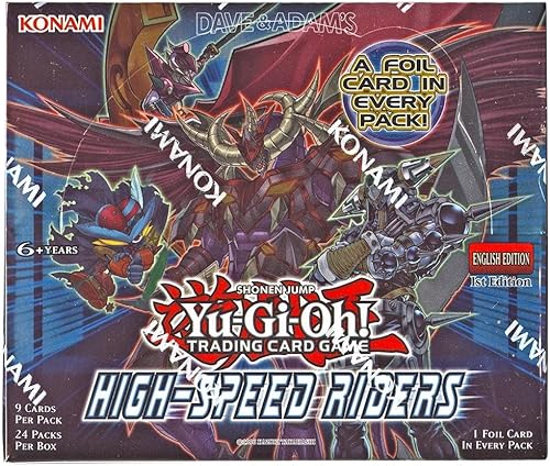 YU-GI-OH! Yugioh High Speed Riders 1ª edición TCG English Booster Box! 24 paquetes de 9 tarjetas, 1 tarjeta holográfica de aluminio por paquete
