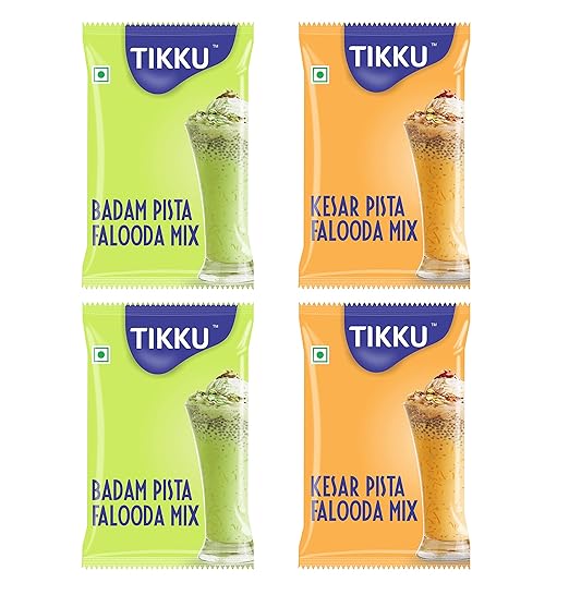 Tikku Combo of Badam Pista and Kesar Pista Falooda Mix 100g X Packs of 4