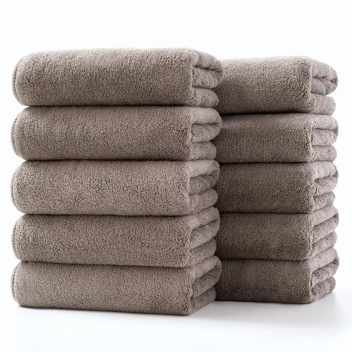 Amazon｜フェイスタオル 【Lumimi 10枚セット グレーブラウン 35*75cm