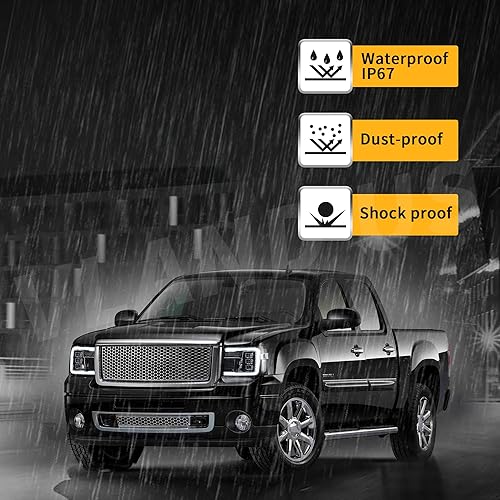 Miniatura 6 de VLAND Faros delanteros LED para proyector compatibles con GMC Sierra 1500 2500HD 3500HD SLE 2007-2013 con animación dinámica con señal de giro