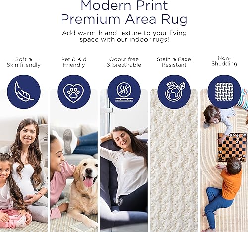 Miniatura 4 de Abani Rugs Nuevo NUE150A - Alfombra de área con nudo de arco beige crema 2 pies x 3 pies