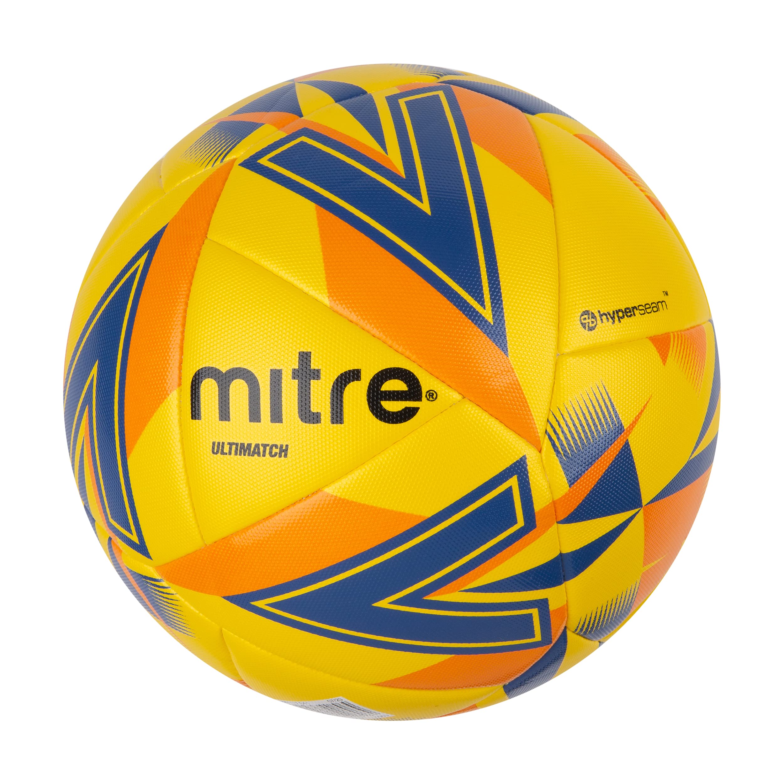 Mitre Ultimatch piłka nożna, zwiększona kontrola, dodatkowa trwałość, dodatkowa dokładność, piłka, żółty/niebieski, 4
