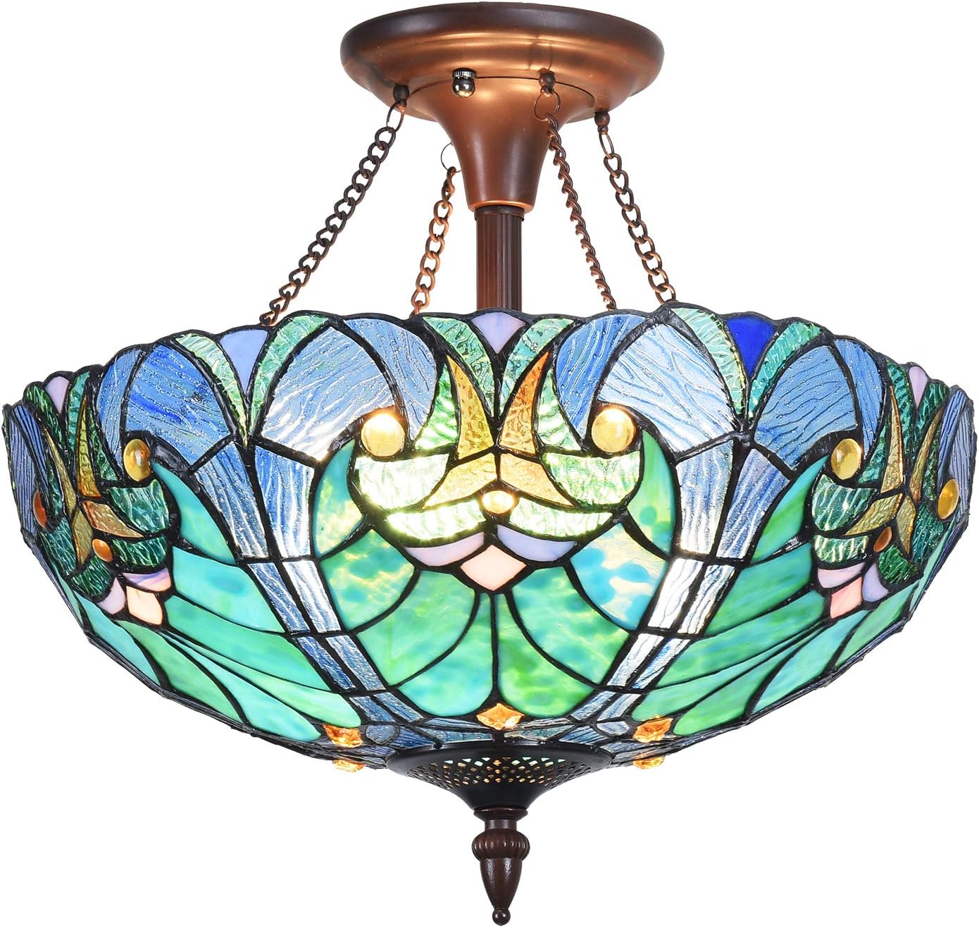 Tiffany ceiling lights stained glass Outlet