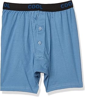 بوكسر سادة بأزرار أمامية وأستك عند الخصر للرجال من كول، لون أزرق، مقاس S
