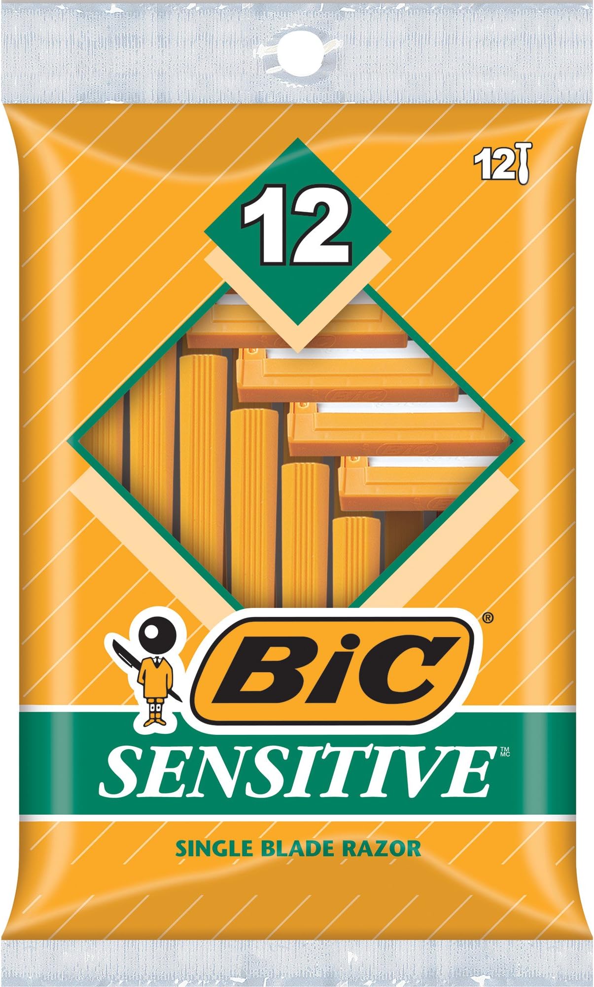 BIC Single Blade Razor, Sensitive, 12 ct