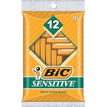 Bic Bic Single Blade Shavers Sensitive Skin, 12 each