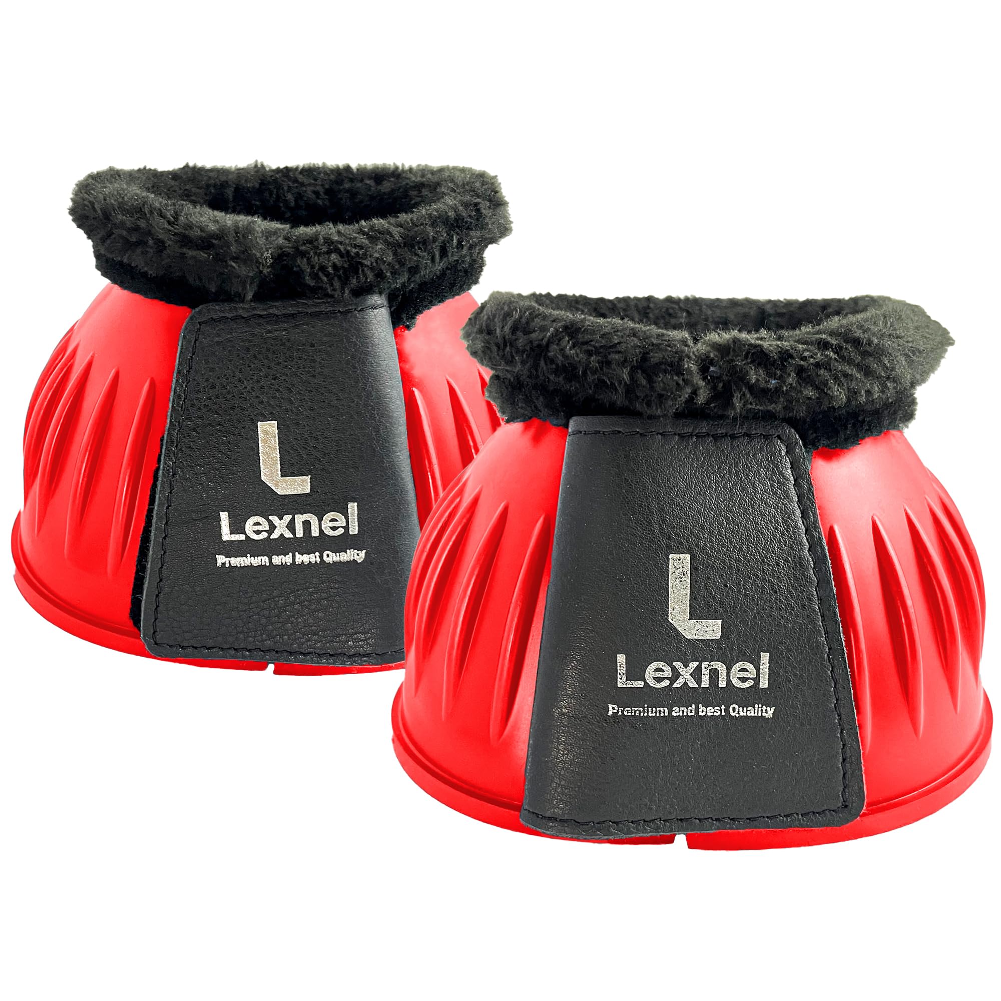 Rubber Bell Boots, Durable Bell Boots for Horse - Superior Hoof Protection and Comfort (Red, Medium)