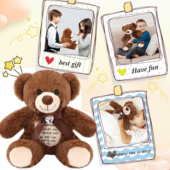 Silipull 12 Inch Recordable Bear Voice Recorder Module, Dark Brown