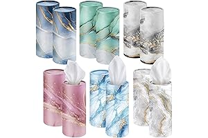 Outus 12 Round Marble Tissue Boxes for Car Napkins Travel Cup Holder