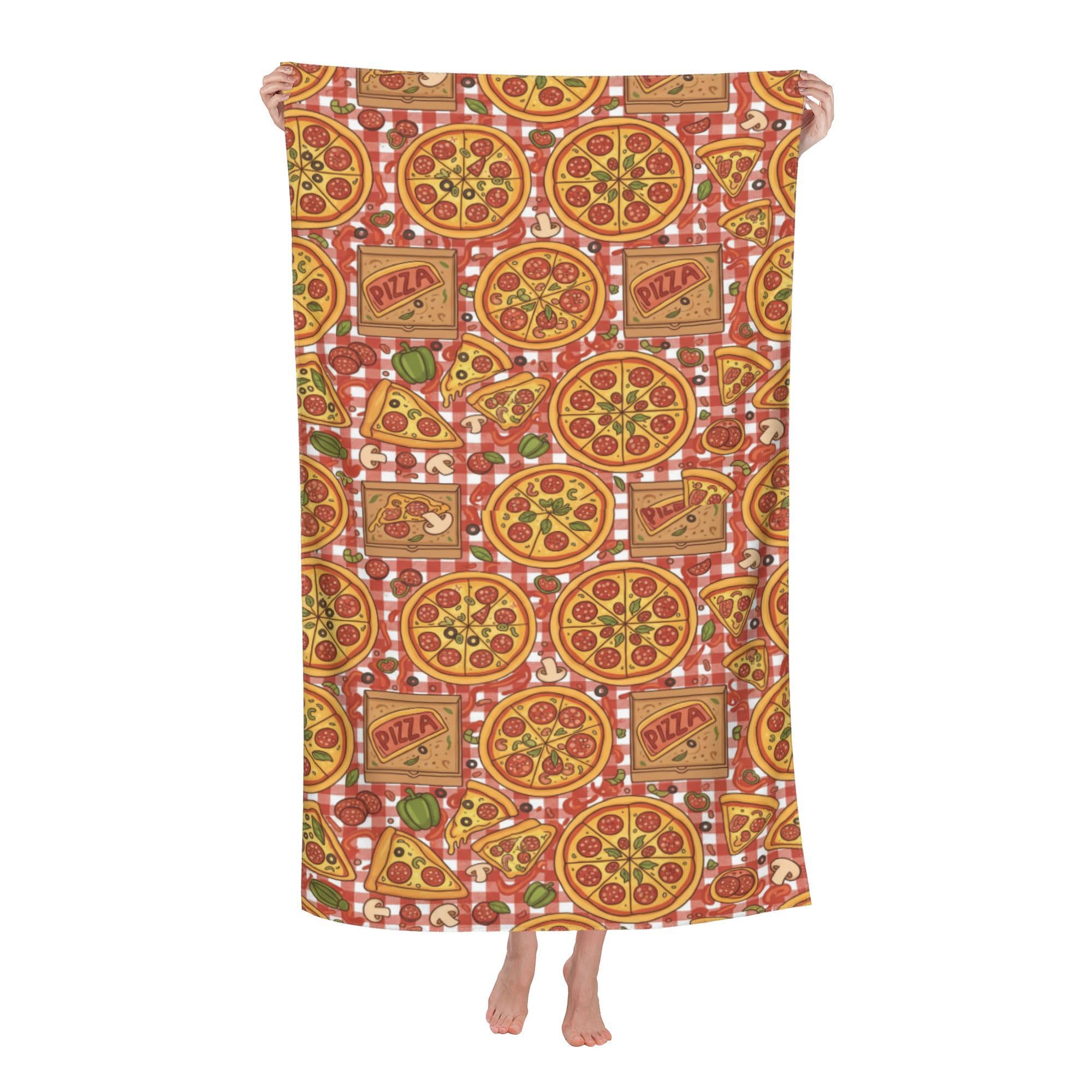 peiyeety Pizza Soft Bath Towels Absorbent Bathroom Towel for Beach Hotel Gym Spa Shower