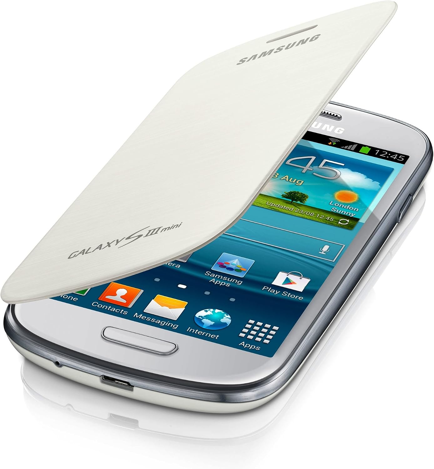 Samsung SM-EFC-1M7FWEGSTD Mini Flip Cover for Samsung Galaxy S3 - Retail Packaging - White