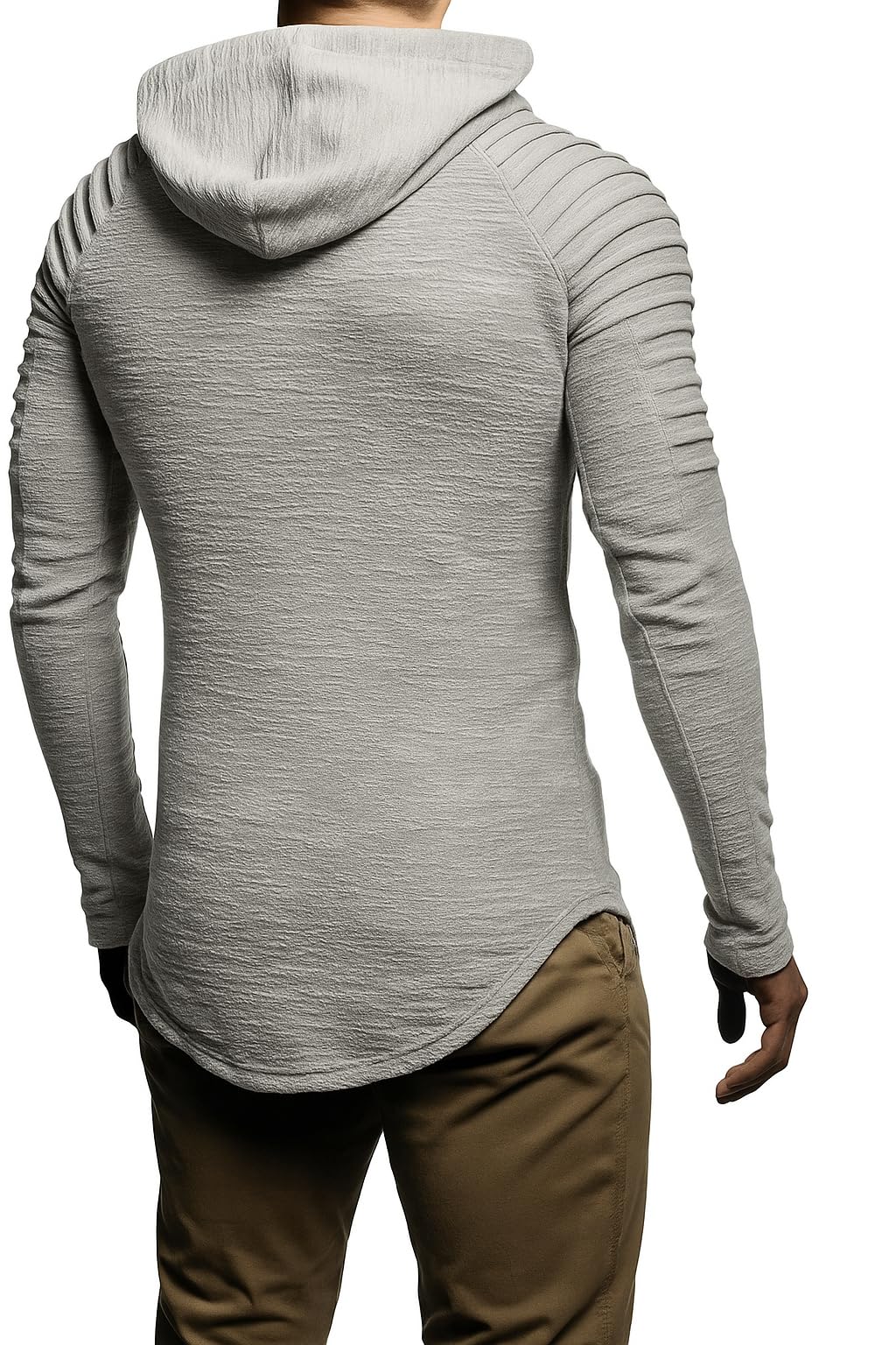 Leif Nelson LN8128 męska bluza z kapturem, krój slim fit, z zawartością bawełny, nowoczesna biała bluza z kapturem, bluza z długim rękawem, męska czarna bluza z kapturem