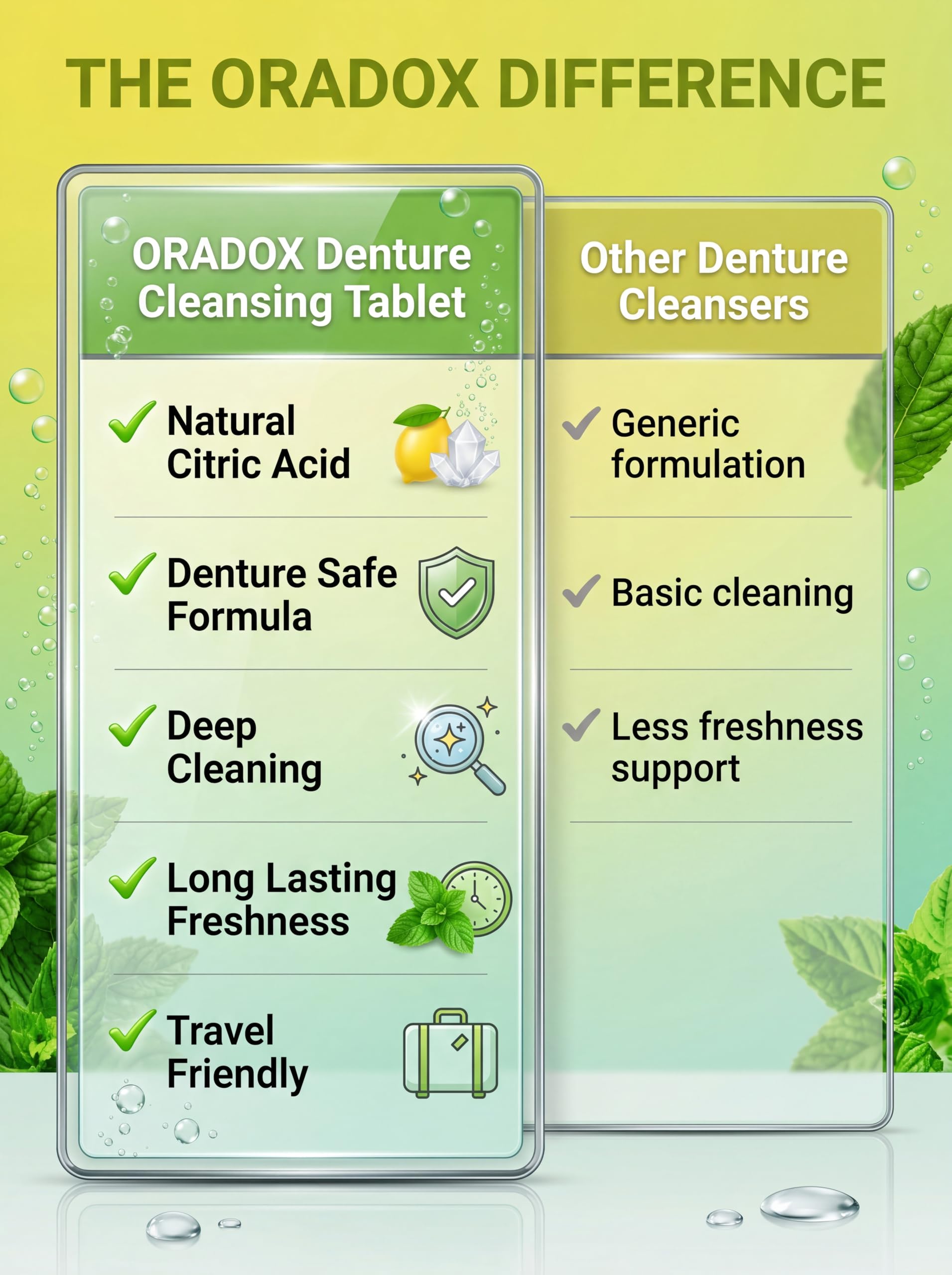 ORADOX DENTURE CLEANSING TABLETS (30 Count) | Denture Cleaning | Faster in Action | Odor Removal Daily Hygiene Care 4