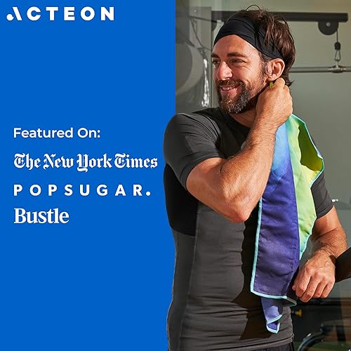 Miniatura 8 de Acteon Toalla de gimnasio de microfibra de secado rápido, paquete de 4 unidades, sin olor, toallas de entrenamiento súper absorbentes, sudor