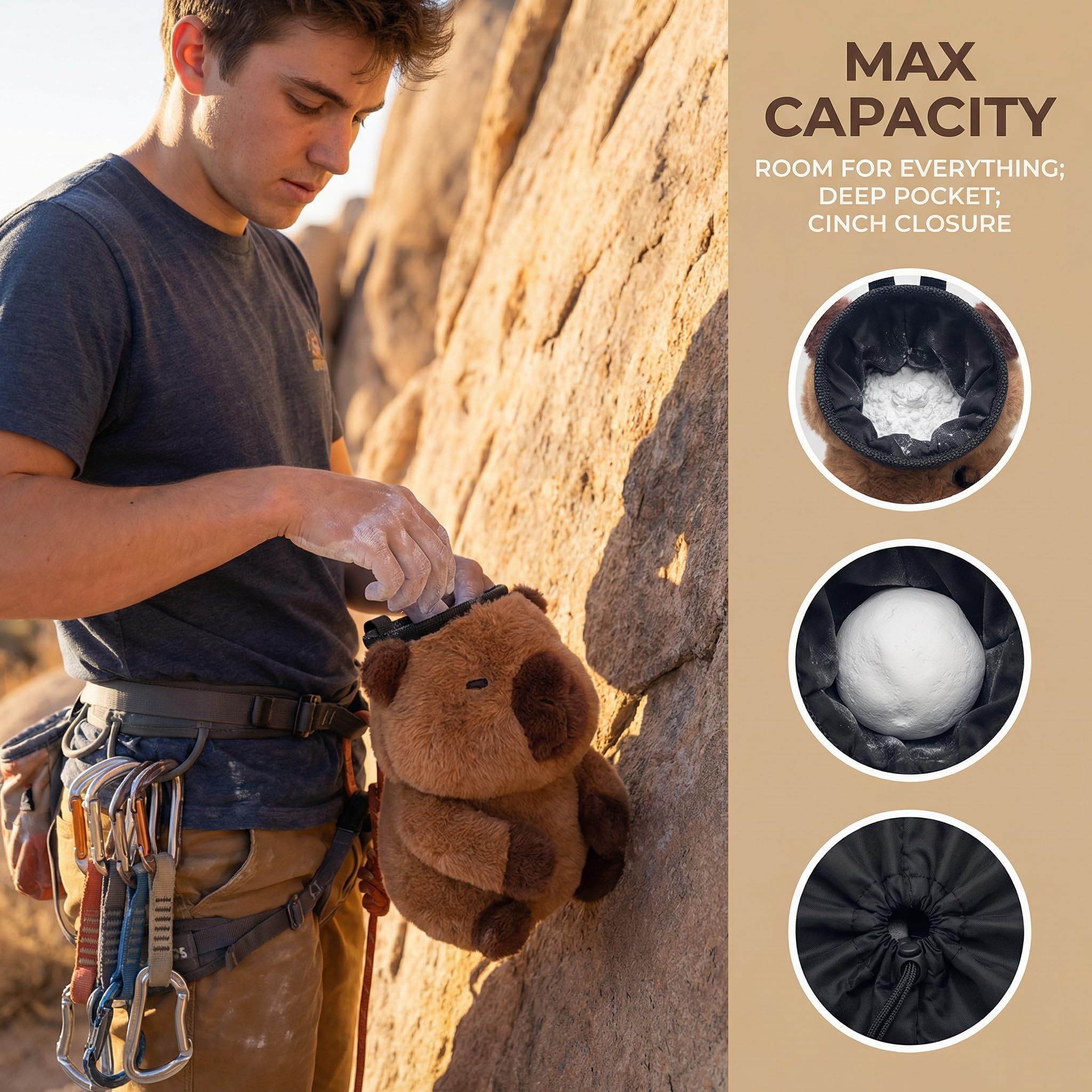 Amazon.com : Capybara Duck Rock Climbing Chalk Bag, Fun Plush