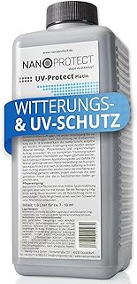 Nanoprotect UV-Protect | Holzöl | UV-Schutz | Witterungsschutz | Langzeitschutz gegen Vergrauung, Austrocknung und Rissbildung | 1 Liter | Platin - hellgrau | Für ca. 7-10 m²