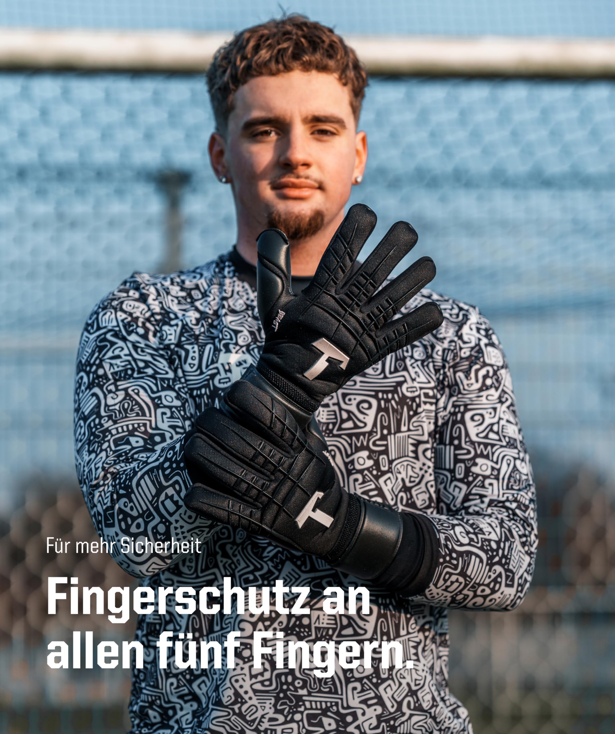 T1TAN Profi Torwarthandschuhe Herren Beast Fingerschutz, Größe 6-11, Torhüterhandschuhe Erwachsene,Tormannhandschuhe Jugendliche, Fußball Torwart