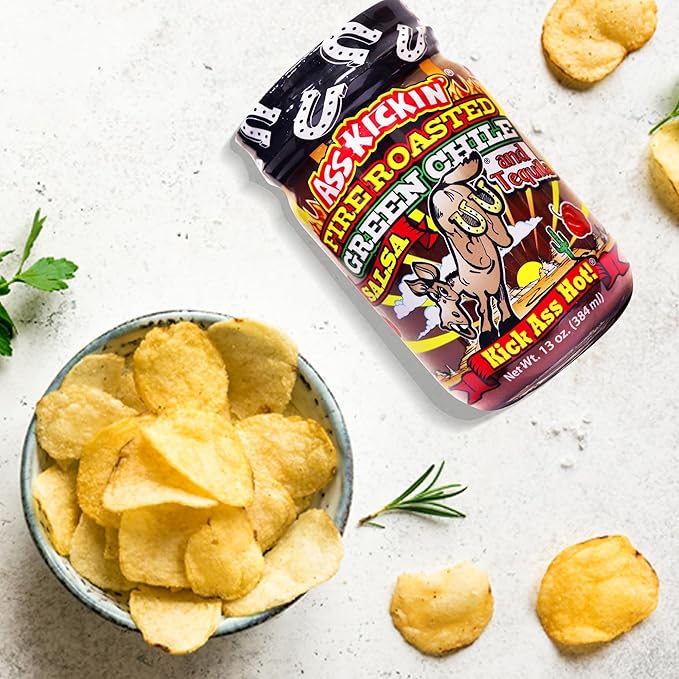 Salsa KICKIN' Fire Roasted Green Chile and Tequila - 13 oz miniatura 6