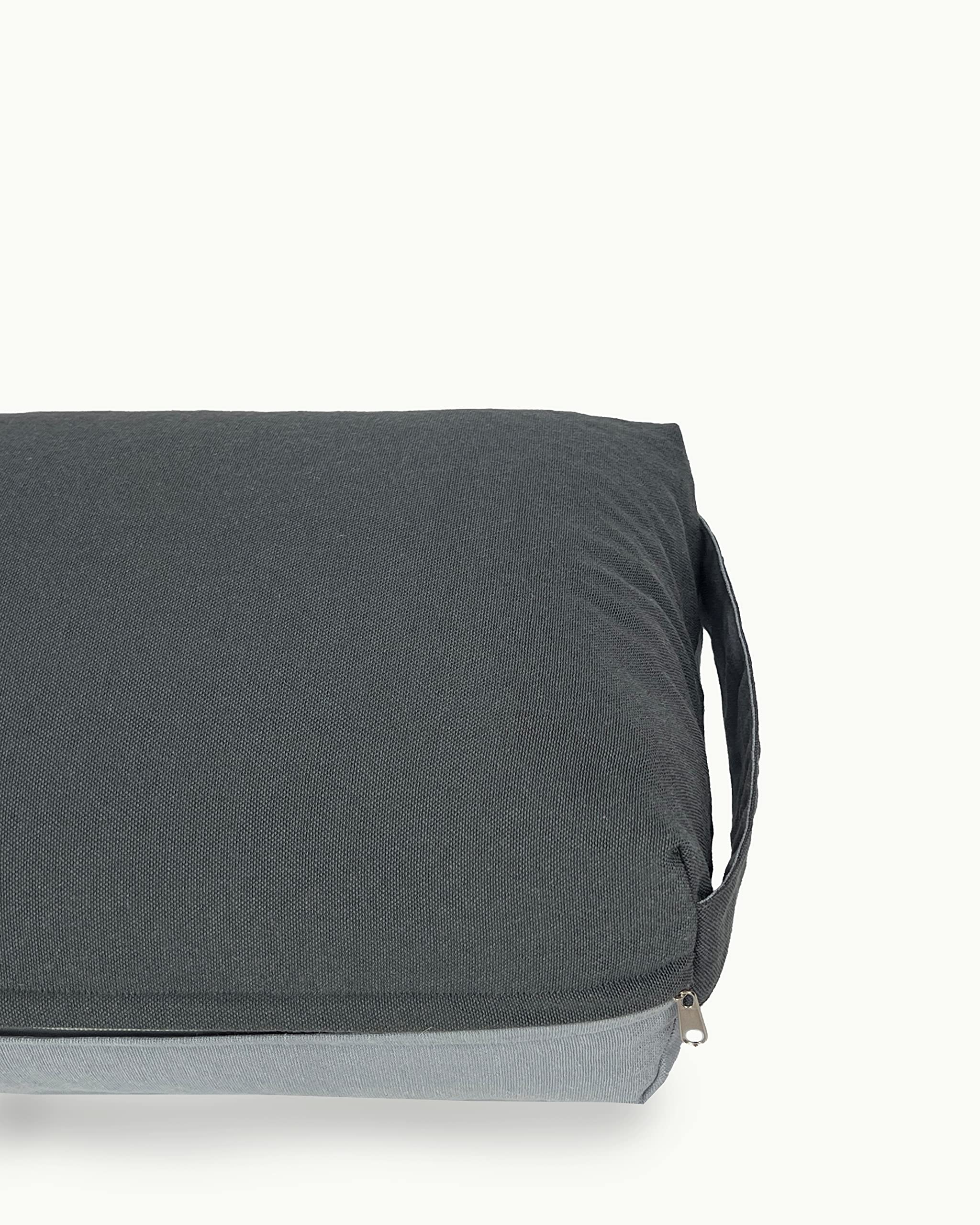 Yoga Bolster rechteckig aus Baumwolle, waschbarer Bezug, Yogakissen für Yin Yoga, Pilates oder Rückenübungen