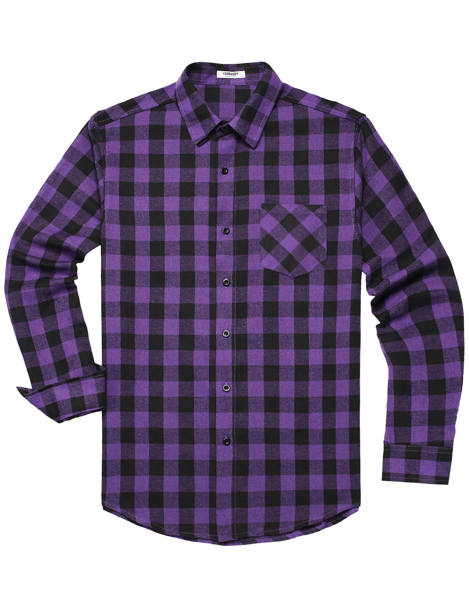 COOFANDY Camicia da uomo in flanella a quadri a maniche lunghe con bottoni camicie casual autunno camicia giacca