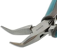 Vista 4 de The Beadsmith Simply Modern Bent Chain Nose Pliers, 4.5 inches (114mm) with Polished Steel Head, PVC Grip Handles and Double-Leaf Springs, Tool for