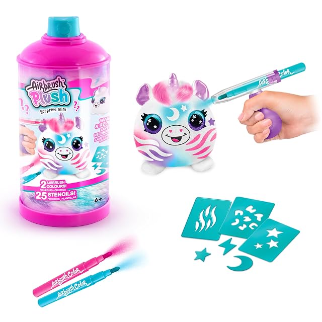 Canal Toys - Airbrush Plush - Colorea tu Mascota con tu Spray, tus rotuladores y tus plantillas - OFG282