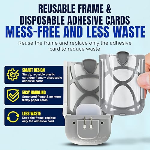 Miniatura 6 de 2 trampas para moscas de fruta y 10 cartuchos adhesivos, atrapador de insectos enchufable para interiores, trampa para moscas de luz UV captura