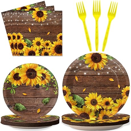Wiooffen 96-Piece Sunflower Party Supplies: Elevate Your Celebrations