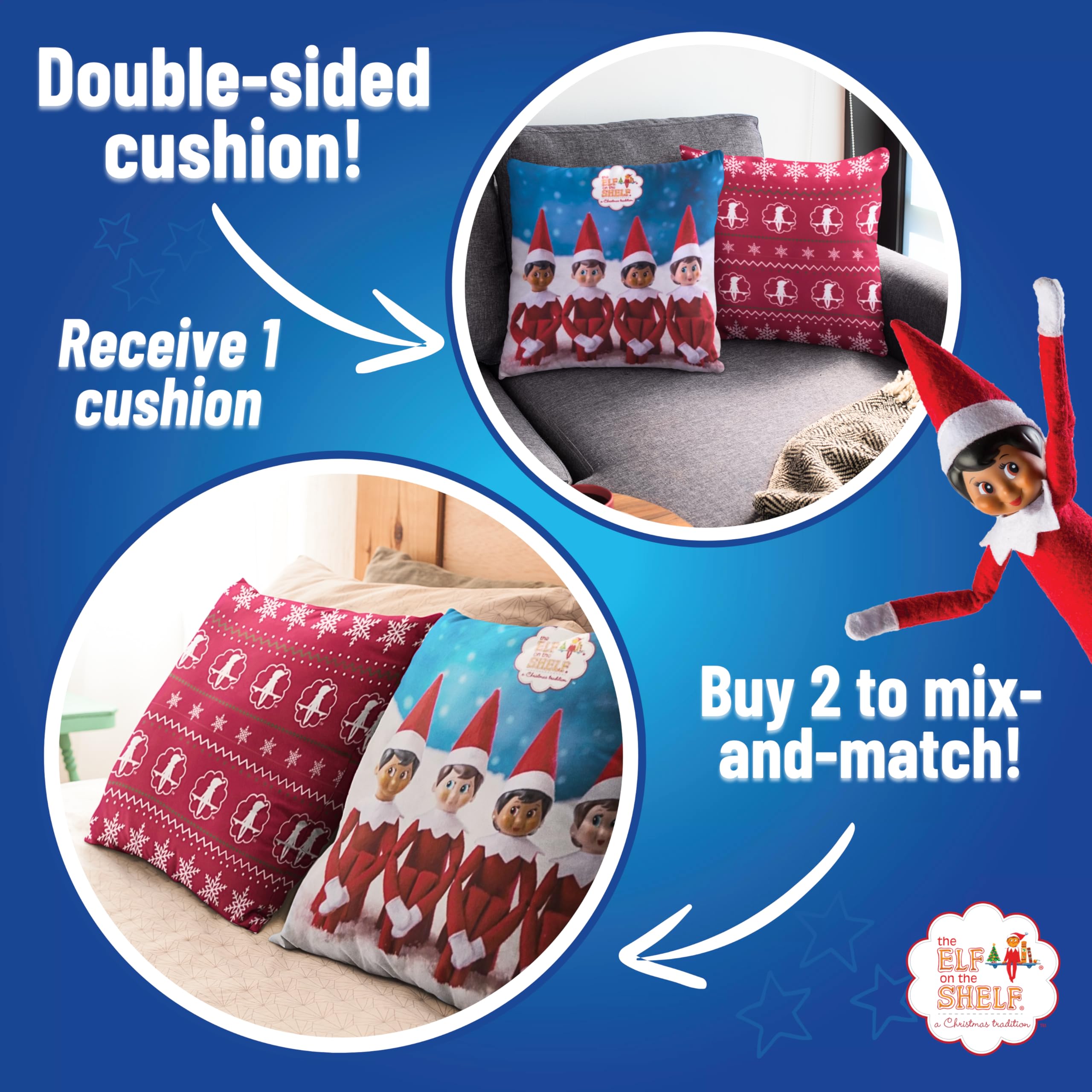 The Elf on the Shelf Childrens Christmas Cushion : Official Accessory for Bedroom Living Room or Playroom - Image 3