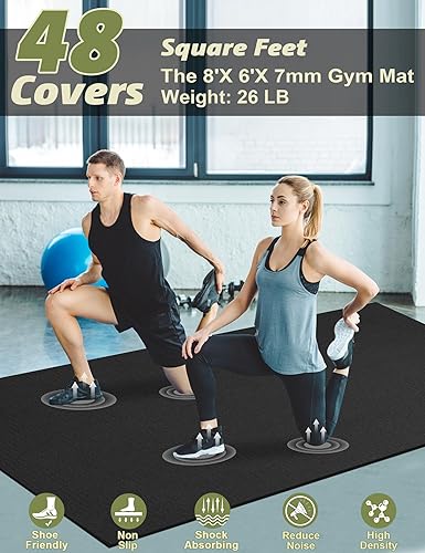 Miniatura 7 de Large Exercise Mat 7x5x7mm  6x4x7mm innhom Workout Mat Gym Flooring for Home Gym Mats Exercise Mats for Home Workout Thick Floor Mat for Fitness