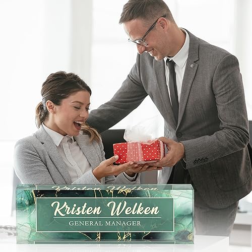 Miniatura 6 de Placa de nombre de escritorio personalizada, placa de nombre acrílica personalizada para decoración de escritorios, regalos de agradecimiento a los